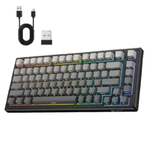ONIKUMA G83 WIRELESS MECHANICAL KEYBOARD (BLACK GRAY,2.4G + BLUETOOTH+ WIRED)